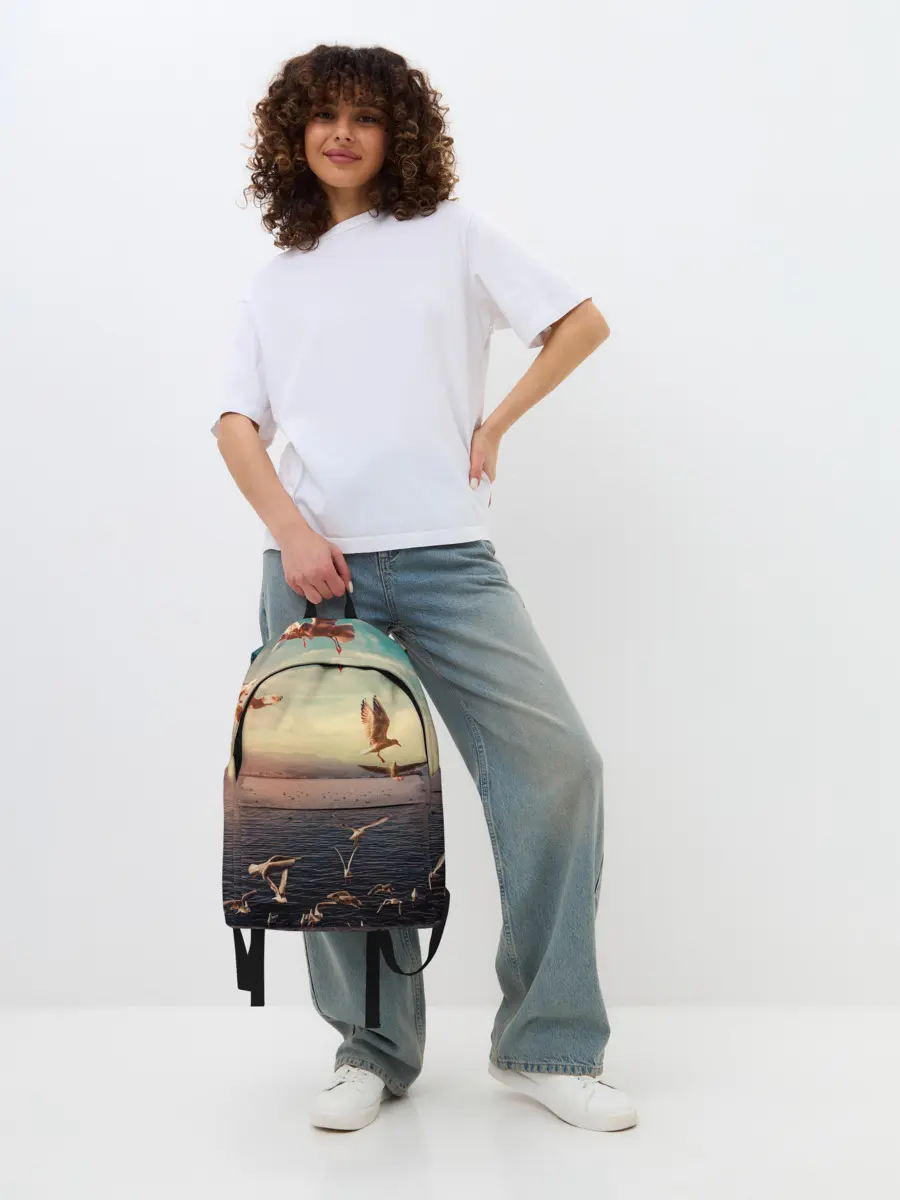 Рюкзак джинсовый / Чайки на воде