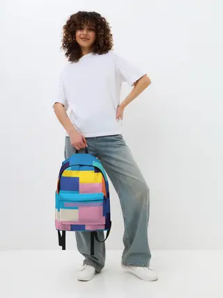 Рюкзак джинсовый / Плавные узоры