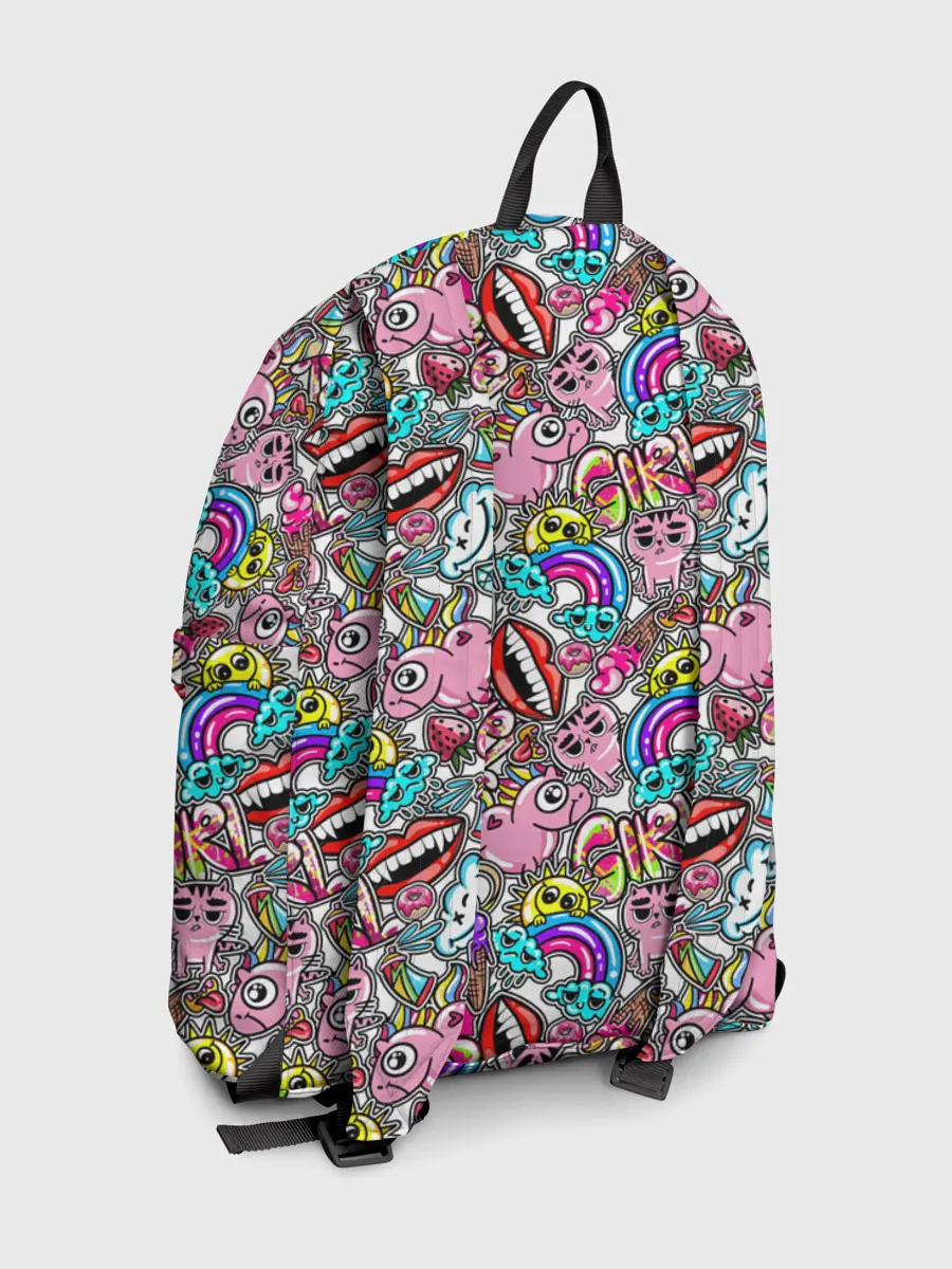 Рюкзак джинсовый / сумасшедший стикербомб