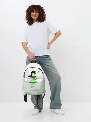 Рюкзак джинсовый / Чёрный клевер Юно кислотный