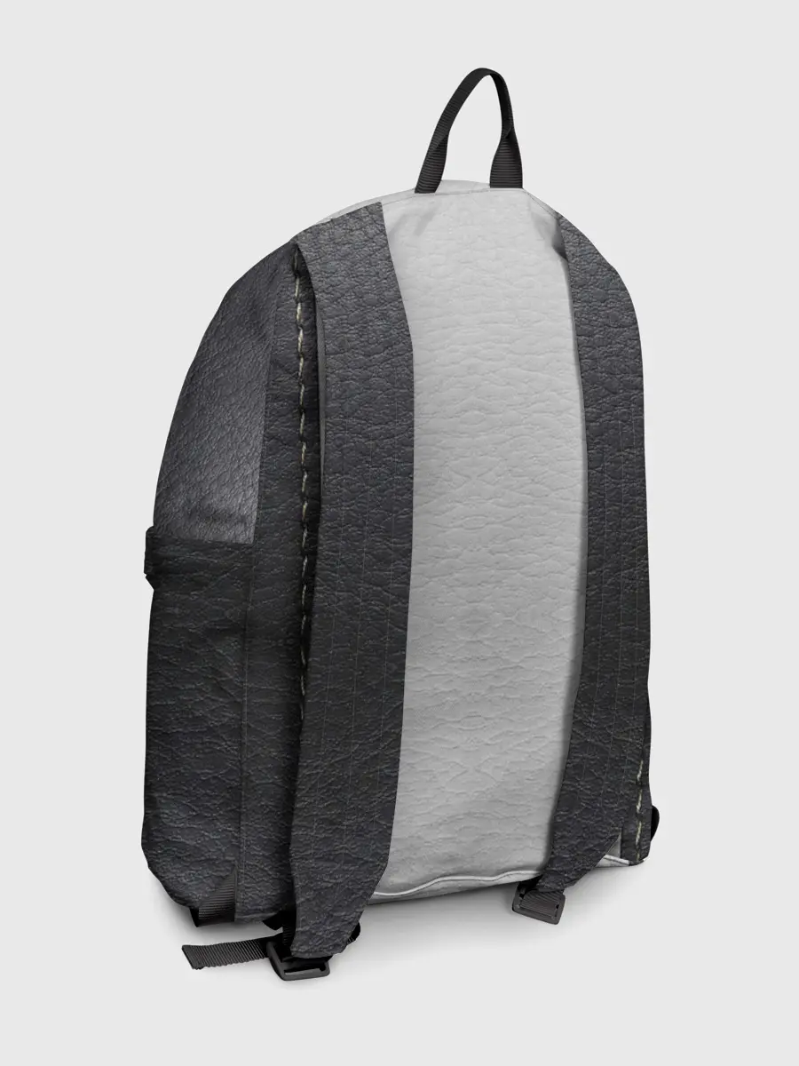 Рюкзак джинсовый / Черно белая кожа