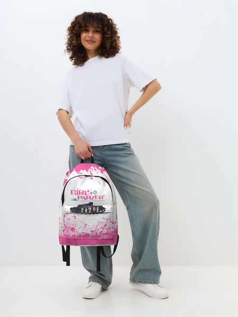 Рюкзак джинсовый / Девушки и танки | Pink