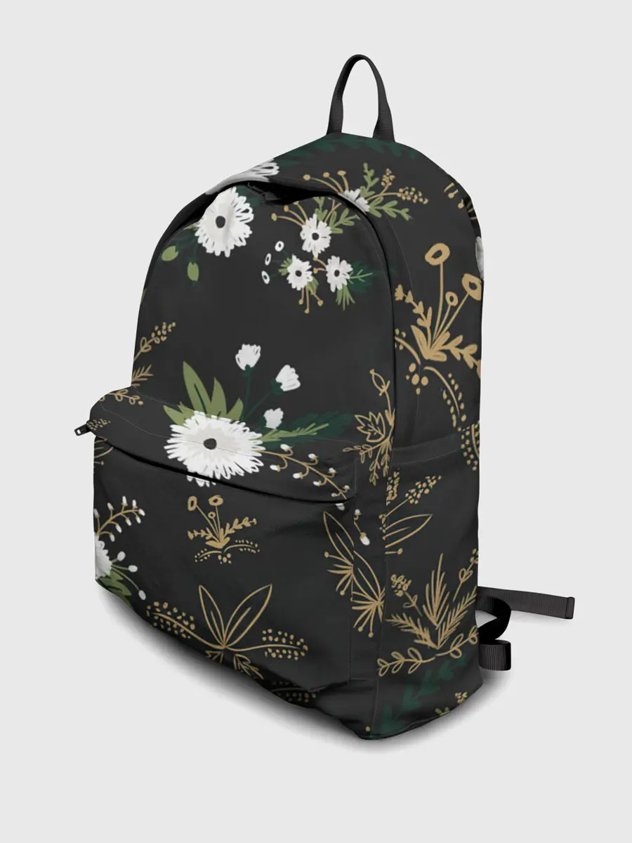 Рюкзак джинсовый / Белые хризантемы