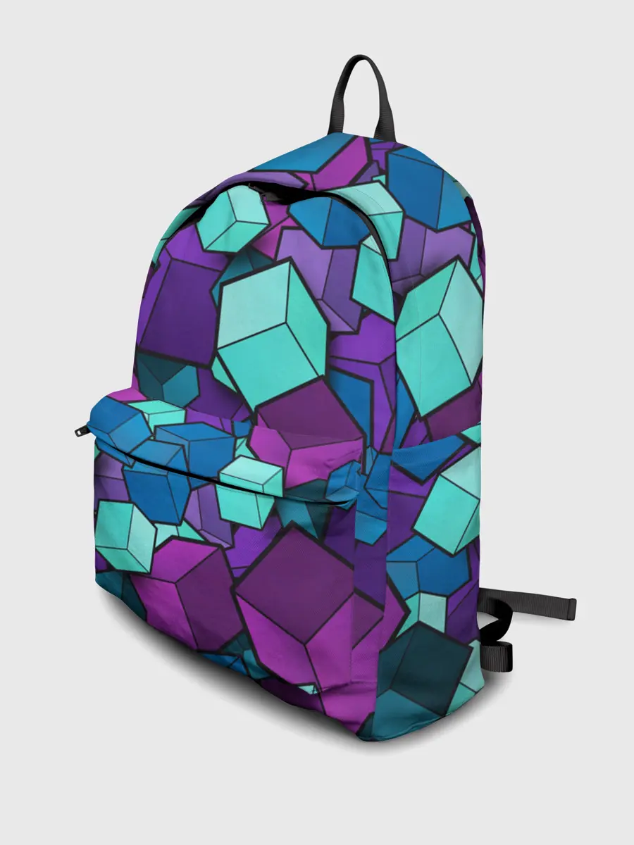 Рюкзак джинсовый / СИРЕНЕВЫЕ КУБЫ