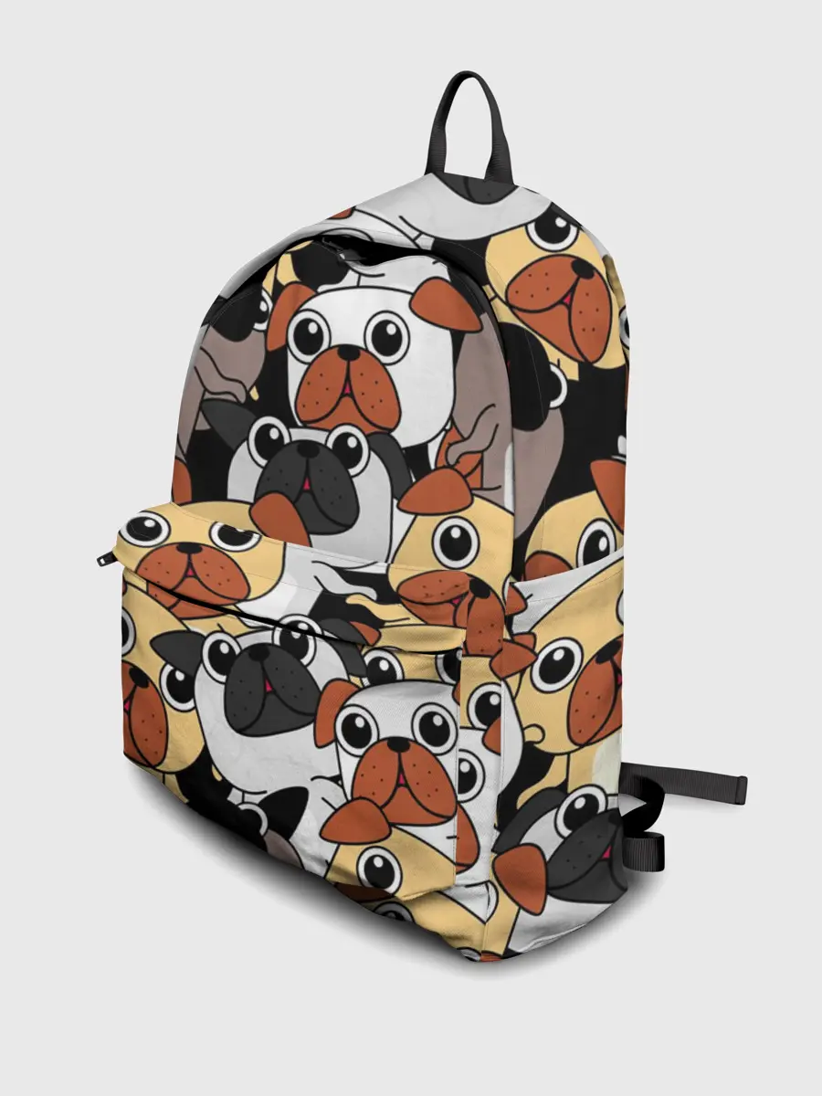 Рюкзак джинсовый / Собаки мопсы