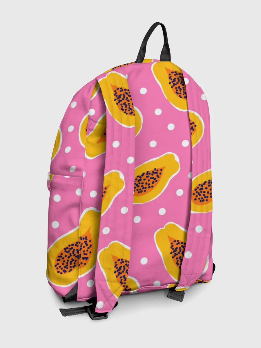 Рюкзак джинсовый / Папайя на розовом