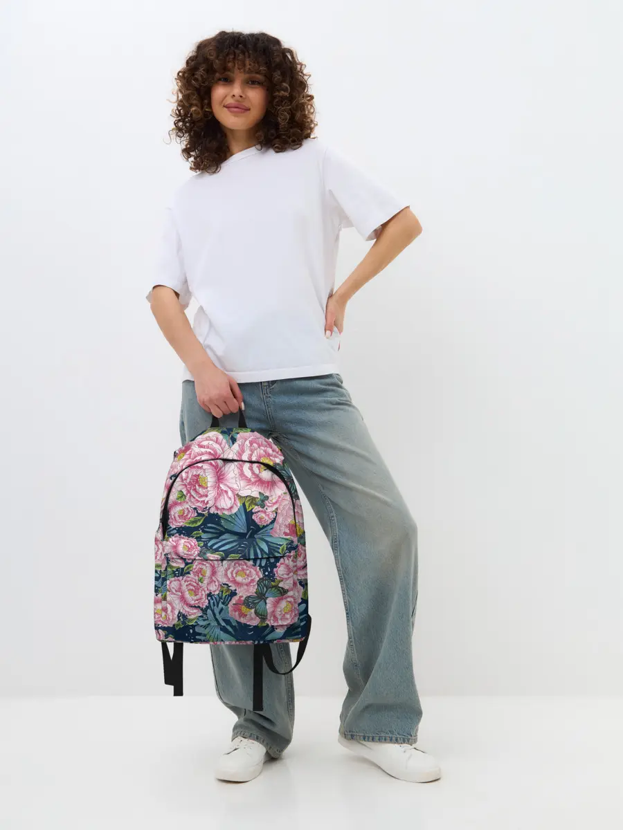 Рюкзак джинсовый / Пионы