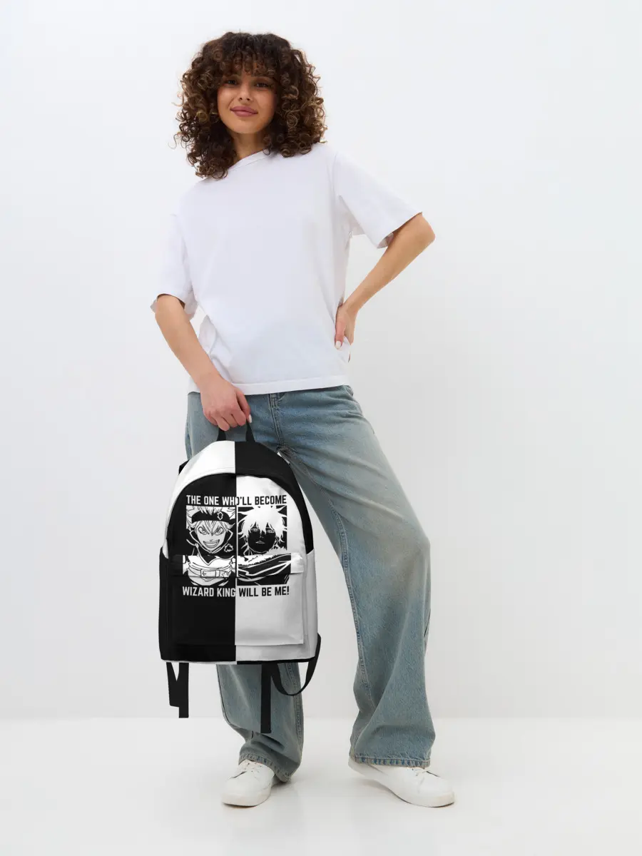 Рюкзак джинсовый / Юно vs Аста Чёрный клевер