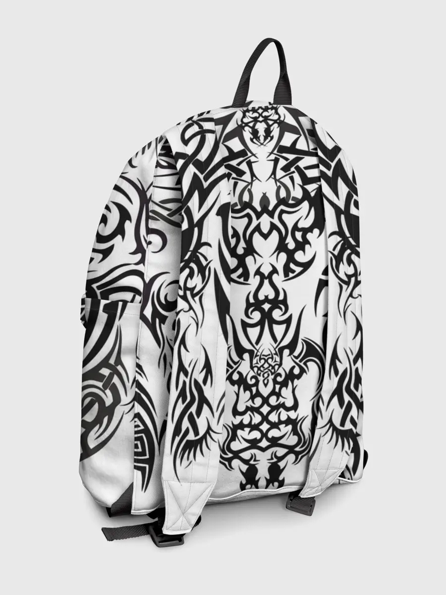 Рюкзак джинсовый / ТАТУ ЧЕРНО БЕЛОЕ УЗОР