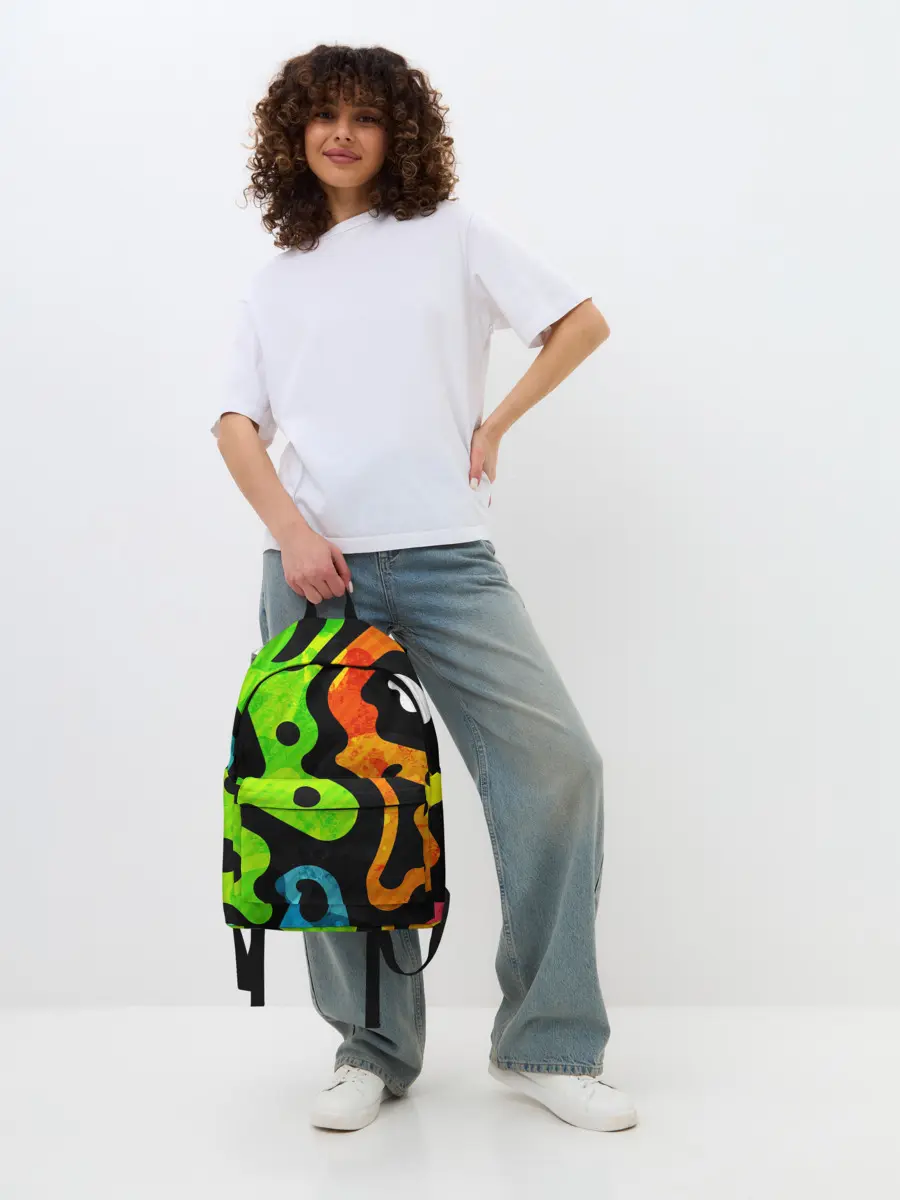 Рюкзак джинсовый / Разноцветные Кляксы Фигуры