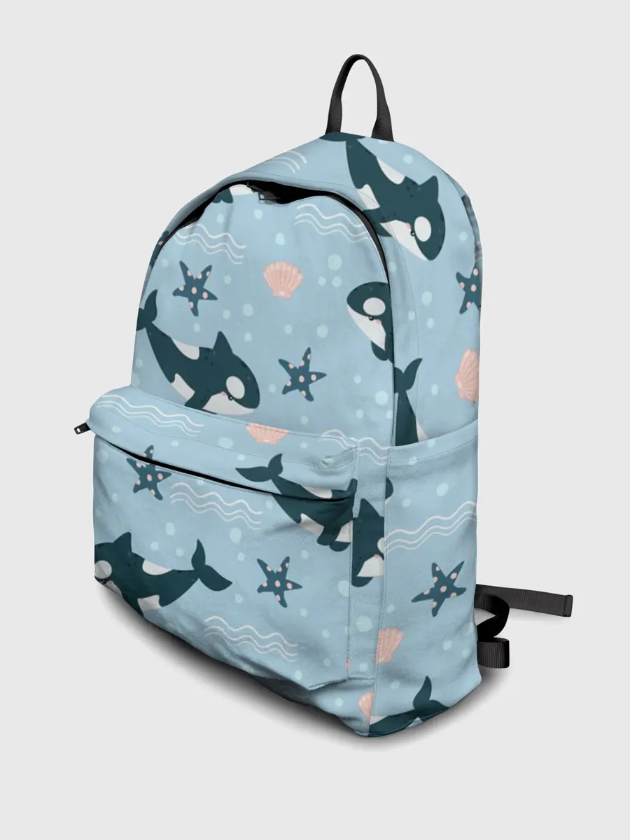 Рюкзак джинсовый / Косатки киты