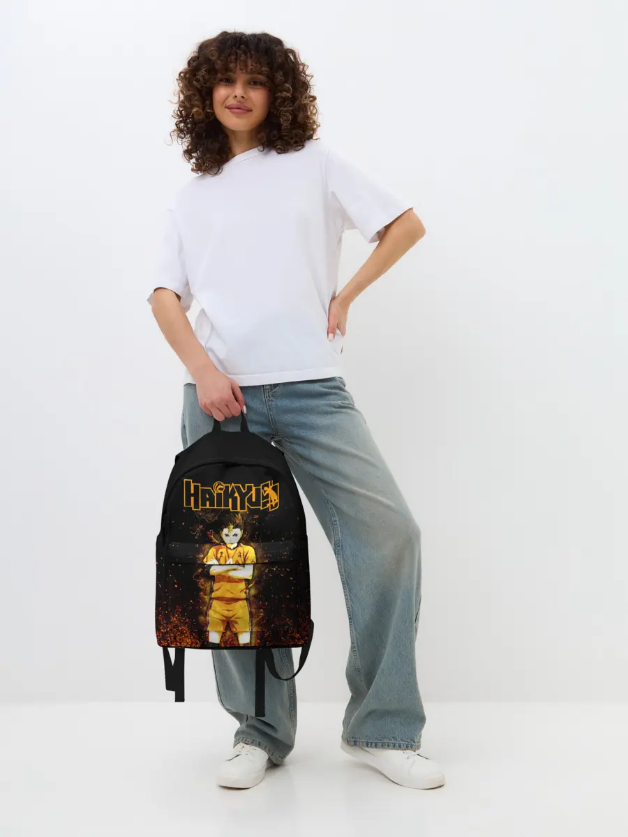 Рюкзак джинсовый / ВОЛЕЙБОЛ!! Нишиноя в огне