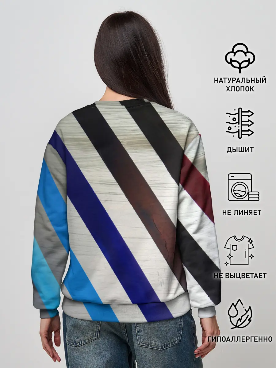 Женский свитшот / Косые линии полосы крупные