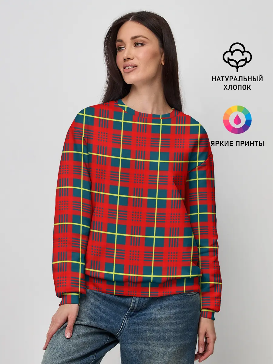 Женский свитшот / Клетка красная