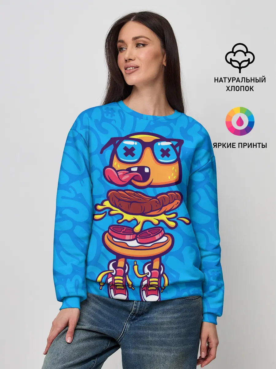 Женский свитшот / Бутерброд монстрик