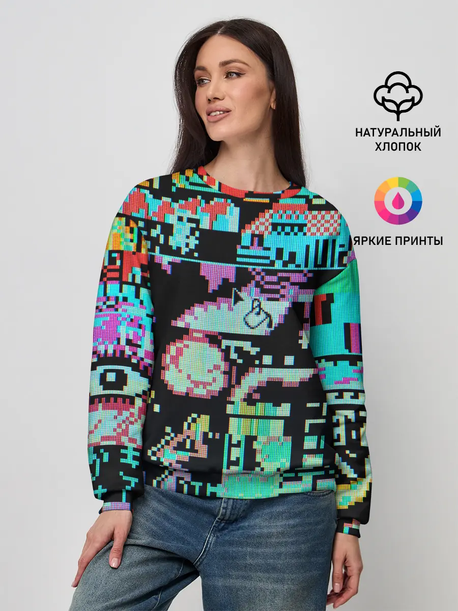 Женский свитшот / ГЛИТЧ / GLITCH ЗАСТАВКА