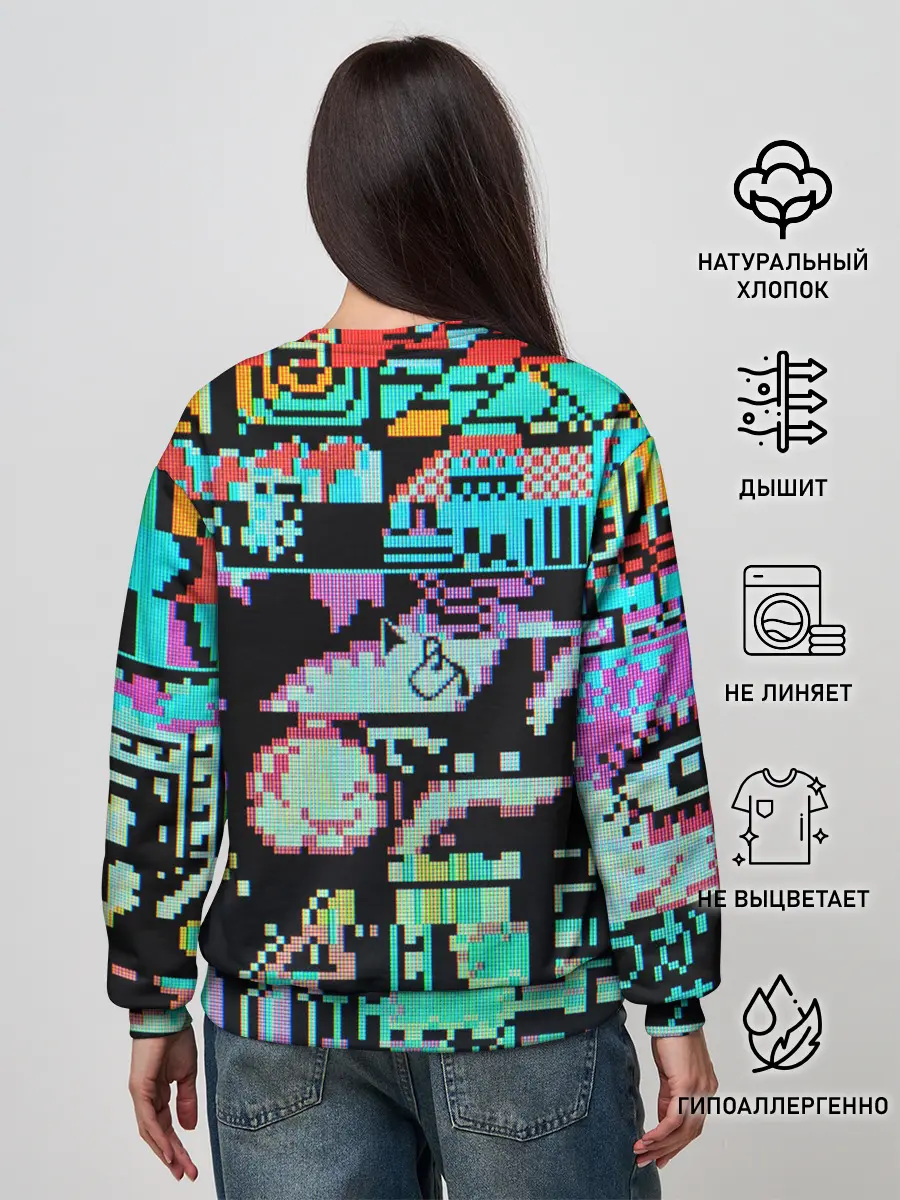 Женский свитшот / ГЛИТЧ / GLITCH ЗАСТАВКА