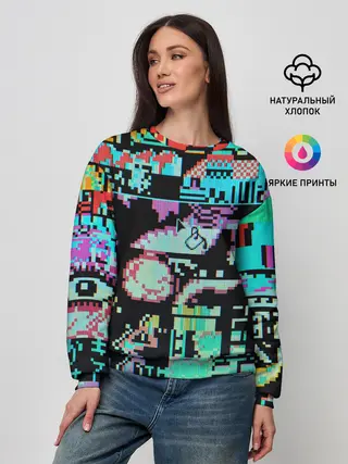Женский свитшот / ГЛИТЧ / GLITCH ЗАСТАВКА