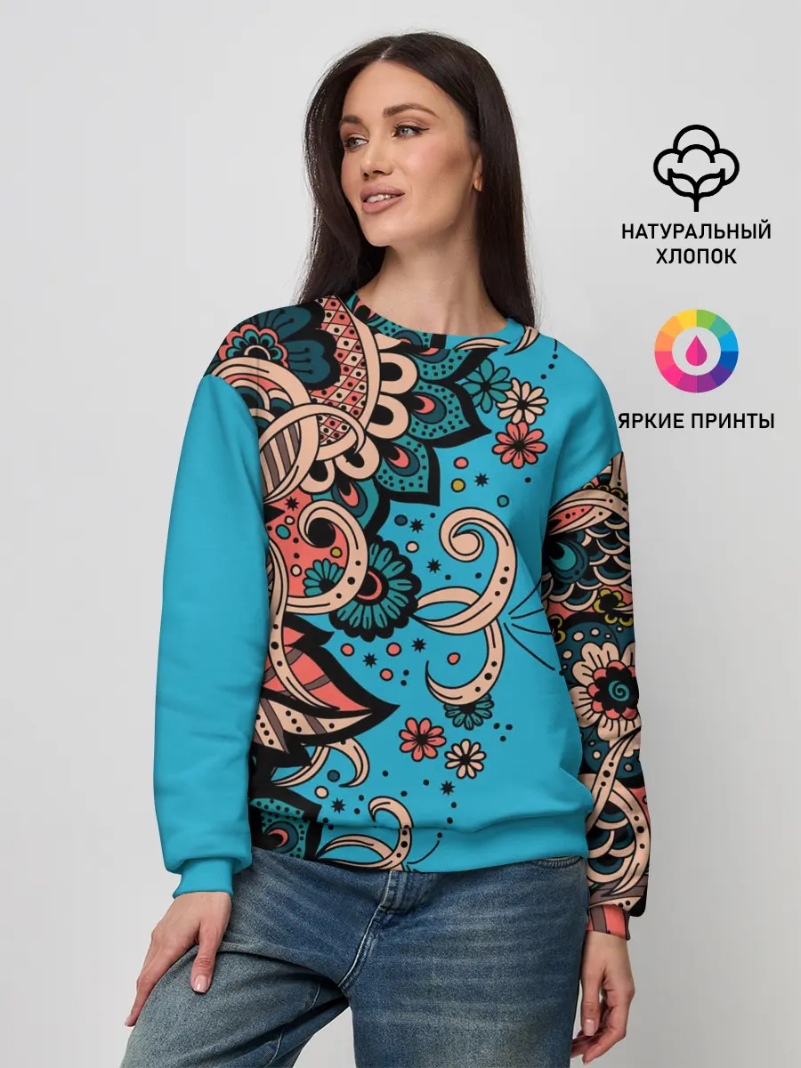 Женский свитшот / Цветочная фантазия