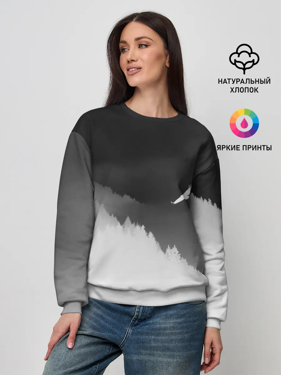 Женский свитшот / ОРЁЛ НАД ЛЕСОМ