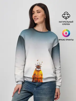 Женский свитшот / КОСМОНАВТ В МОРЕ