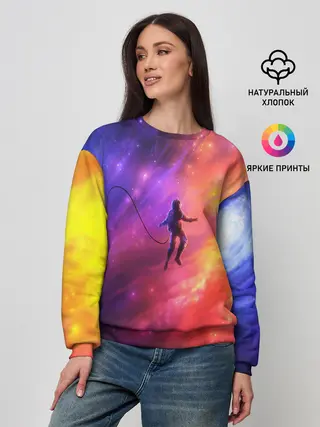 Женский свитшот / НЕОНОВЫЙ КОСМОС
