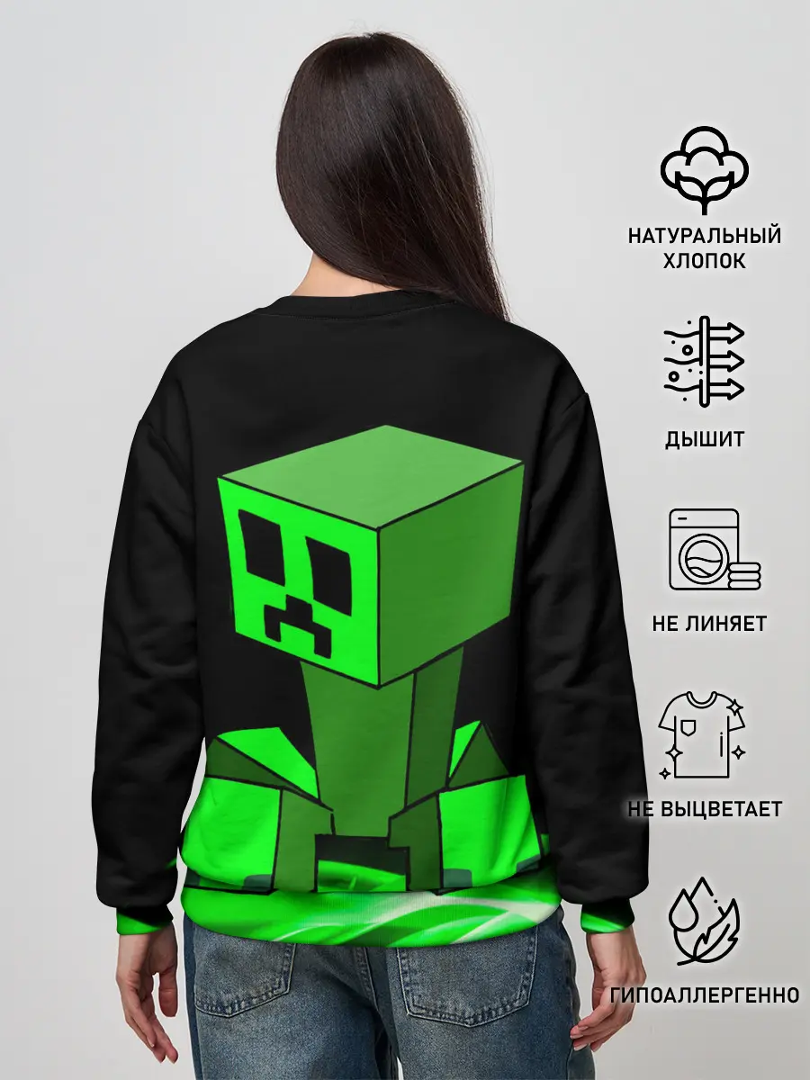 Женский свитшот / Майнкрафт Крипер