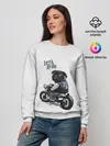 Женский свитшот / Pug Rider | Байкер Мопс