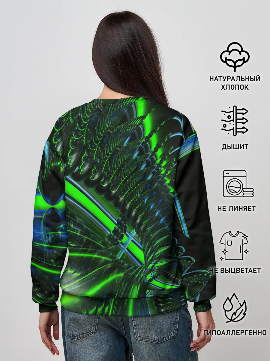 Женский свитшот / DIGITAL NEON GREEN