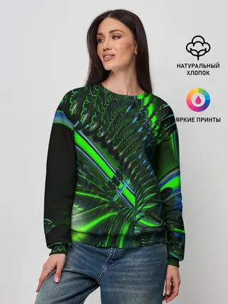 Женский свитшот / DIGITAL NEON GREEN