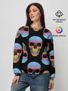 Женский свитшот / Neon skull
