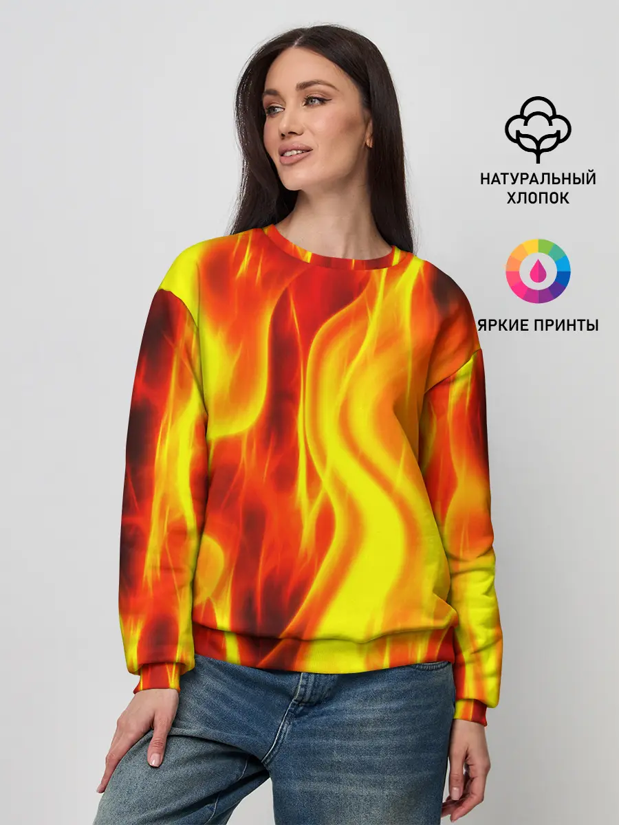 Женский свитшот / Неон Огонь
