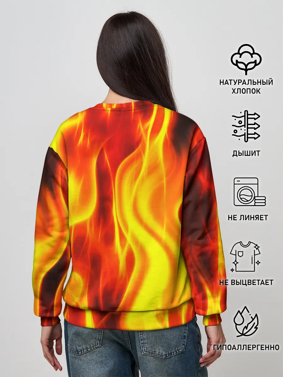 Женский свитшот / Неон Огонь