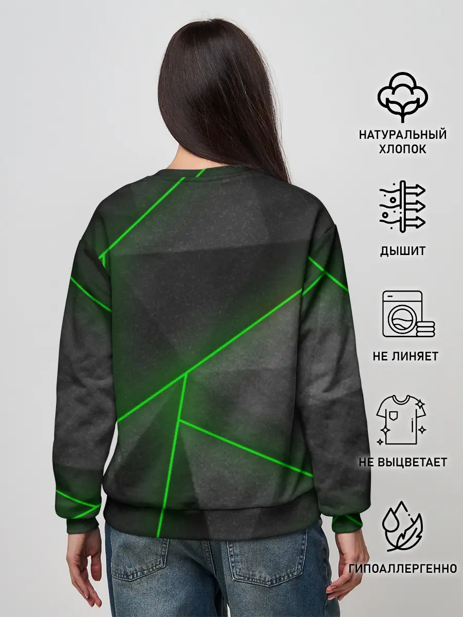 Женский свитшот / Неоновые линии