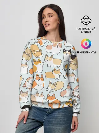 Женский свитшот / Стая корги