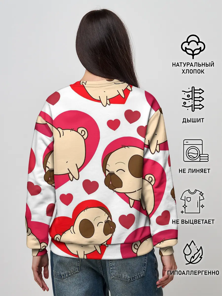 Женский свитшот / Мопсики