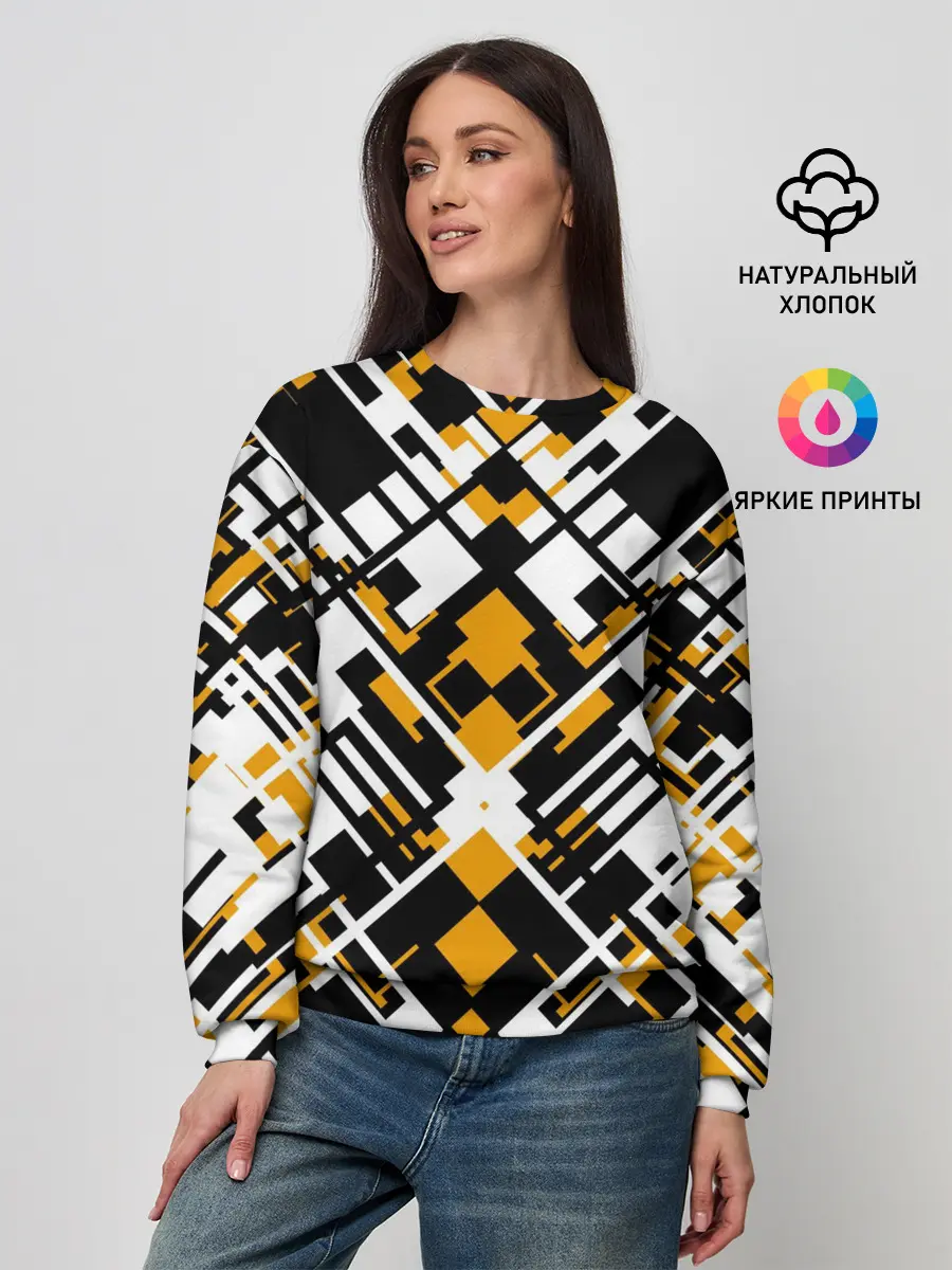 Женский свитшот / КИБЕРПАНК,ФАНТАСТИКА,ГЕОМЕТРИЯ