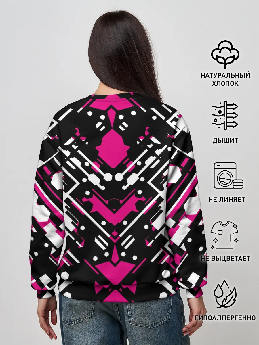 Женский свитшот / КИБЕРПАНК,ФАНТАСТИКА,КРАСНЫЙ