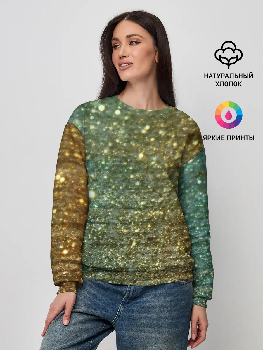Женский свитшот / Бирюзовый блеск