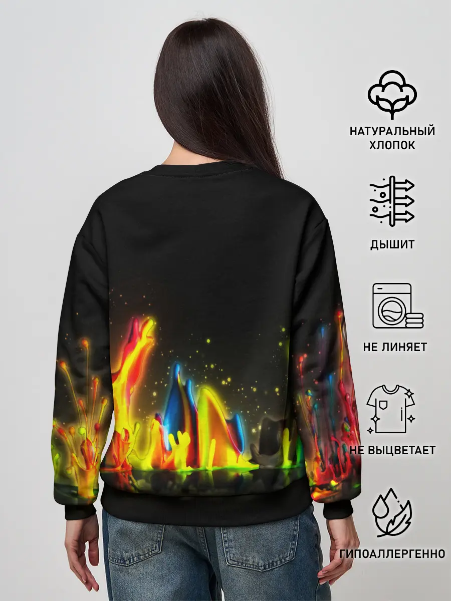 Женский свитшот / КРАСКИ В НЕОНЕ
