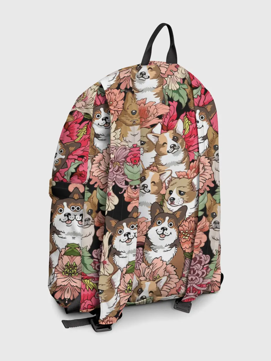 Рюкзак джинсовый / Корги & Цветы