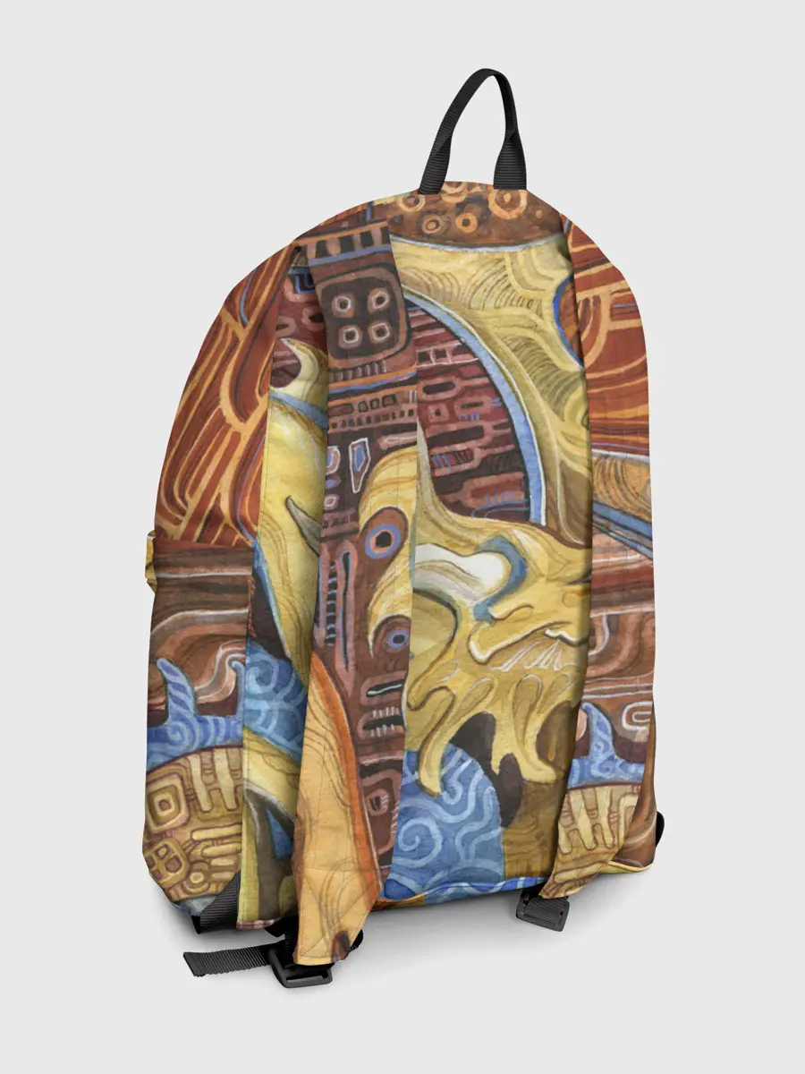 Рюкзак джинсовый / узорчатый дракон