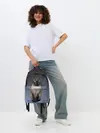Рюкзак джинсовый / сиамская милая кошечка