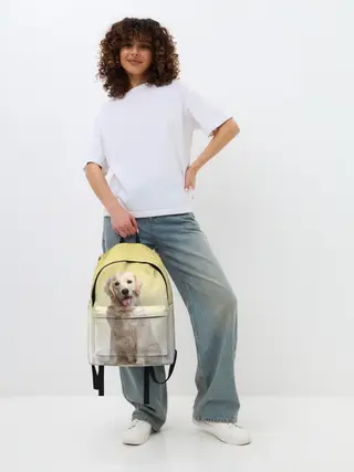 Рюкзак джинсовый / Лабрадор ретривер пес