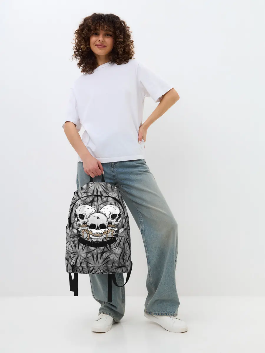 Рюкзак джинсовый / Черепа