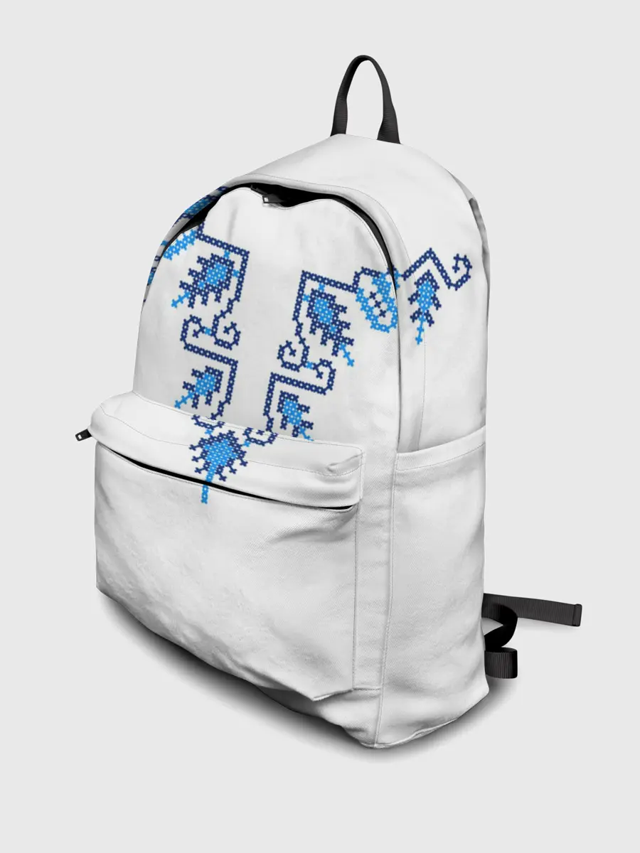 Рюкзак джинсовый / Славянский узор сине-голубой