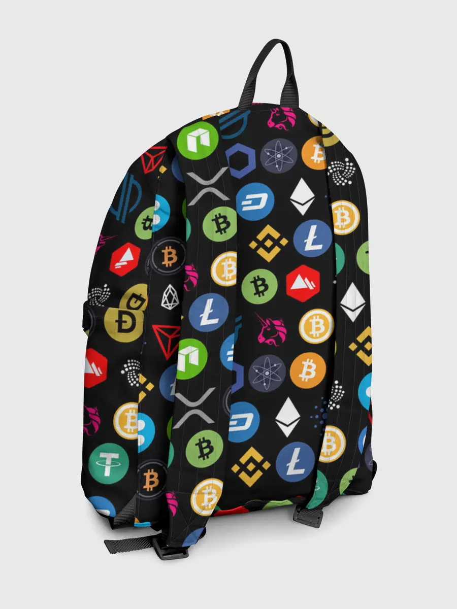 Рюкзак джинсовый / ЛОГОТИПЫ КРИПТОВАЛЮТ | CRYPTOCURRENCIES