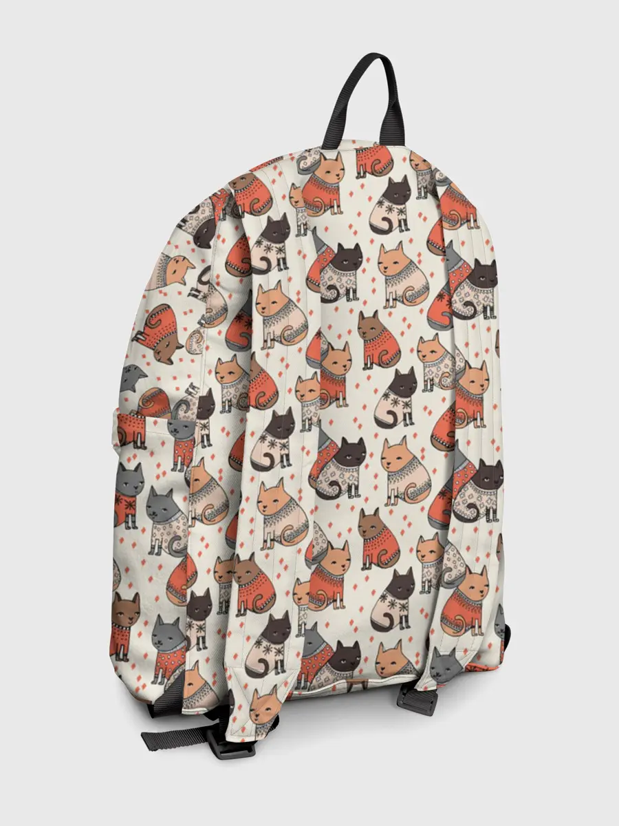 Рюкзак джинсовый / Коты в Свитерах Паттерн