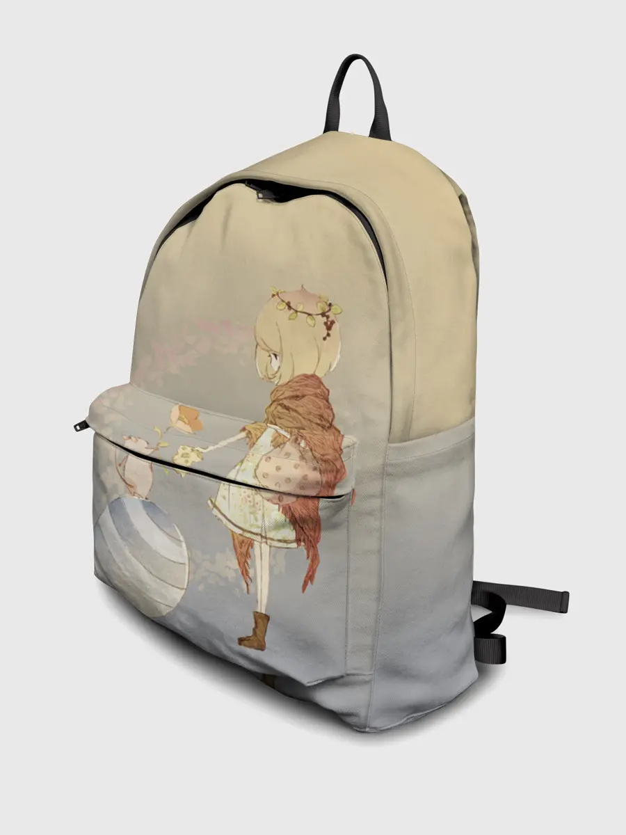 Рюкзак джинсовый / девочка и мышка друзья