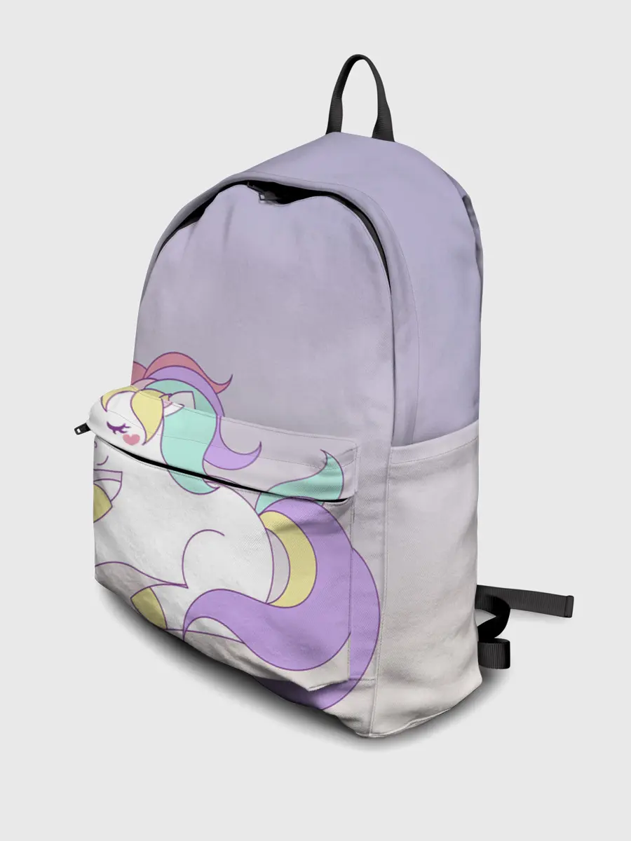 Рюкзак джинсовый / единорожек на фиолетовом